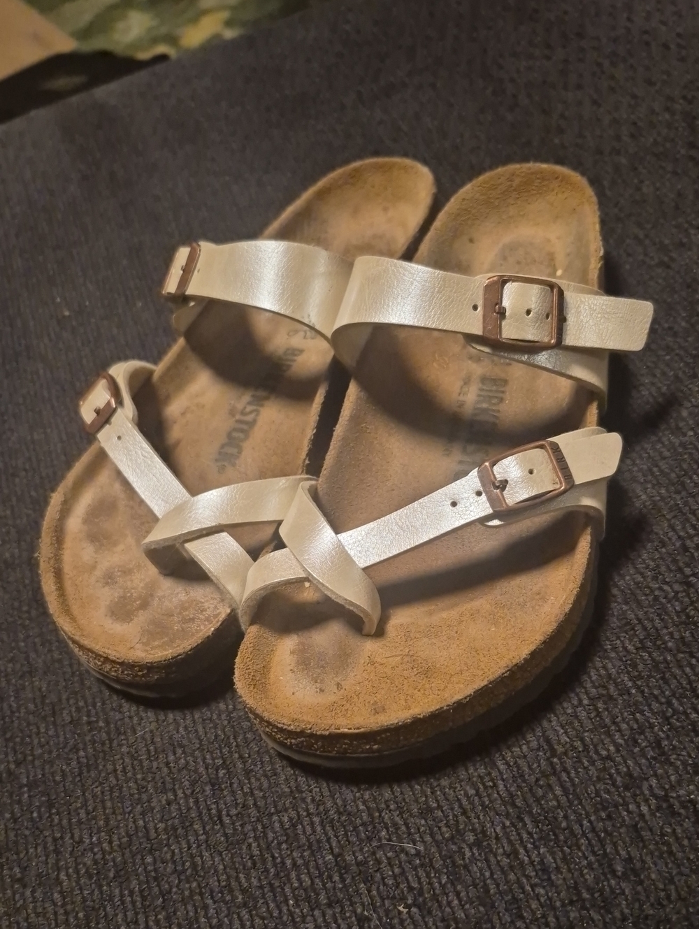 Birkenstock Ivory Strappy Cork Footbed Sandals